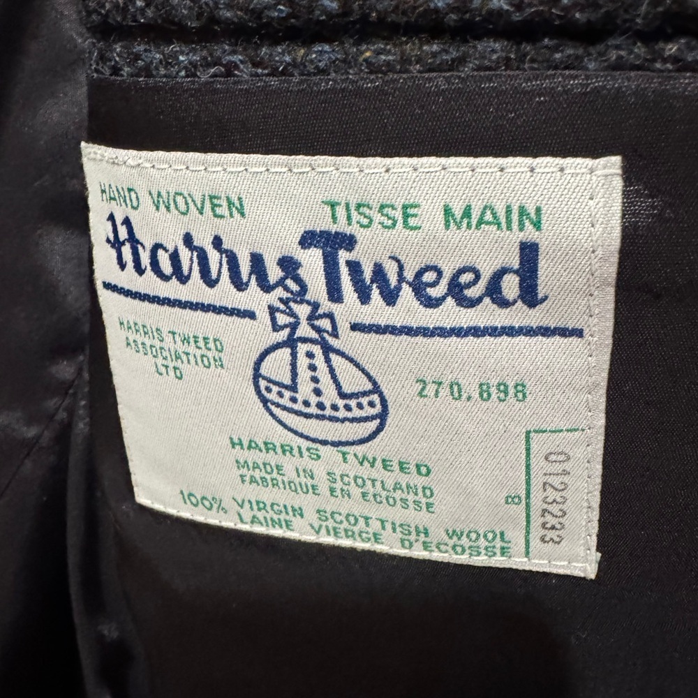 Vintage Harris Tweed Sport Coat Mens 42R Navy Blue Stripe Wool Made in Canada - Picture 4 of 14